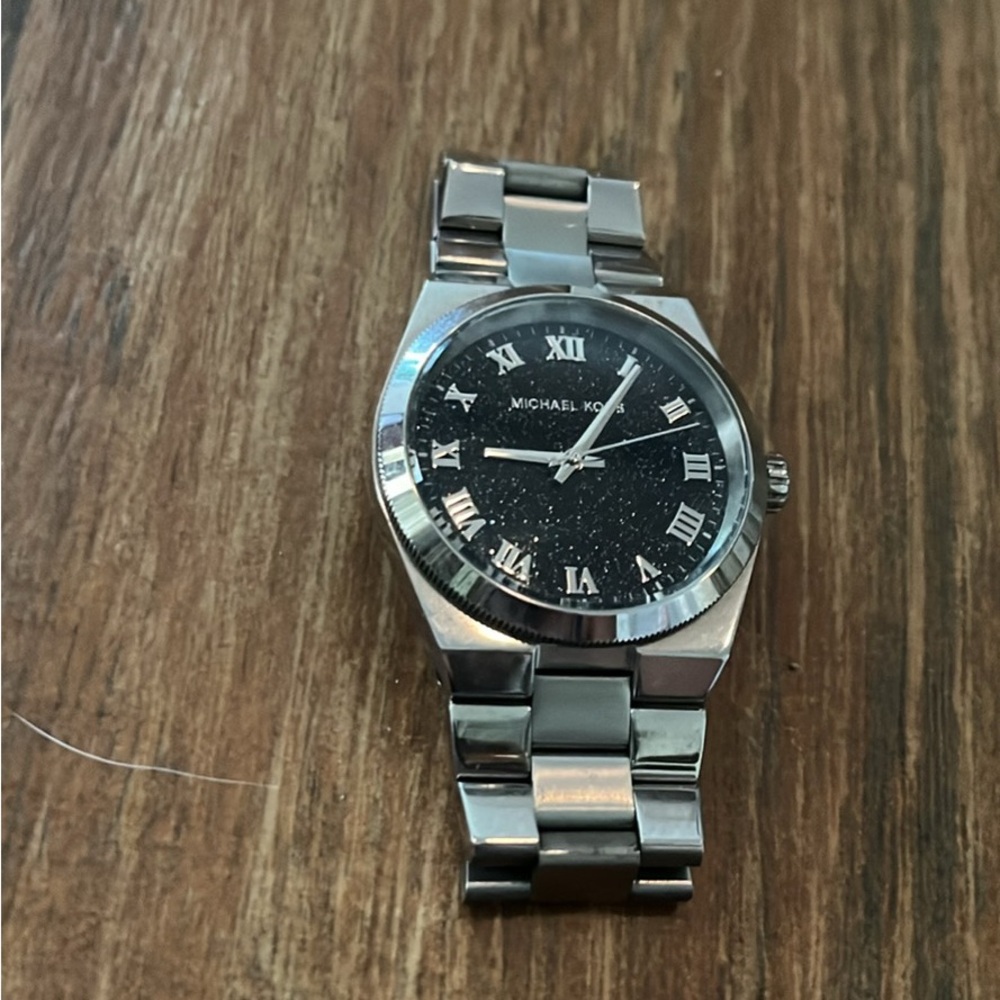 Michael Kors Silver and Black Classic Watch